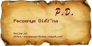 Pecsenye Diána névjegykártya